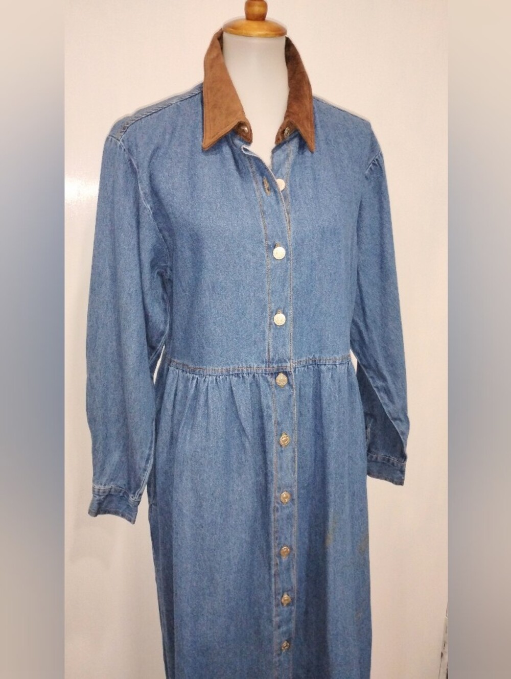 RETRO REVOLT DENIM MAXI DRESS
